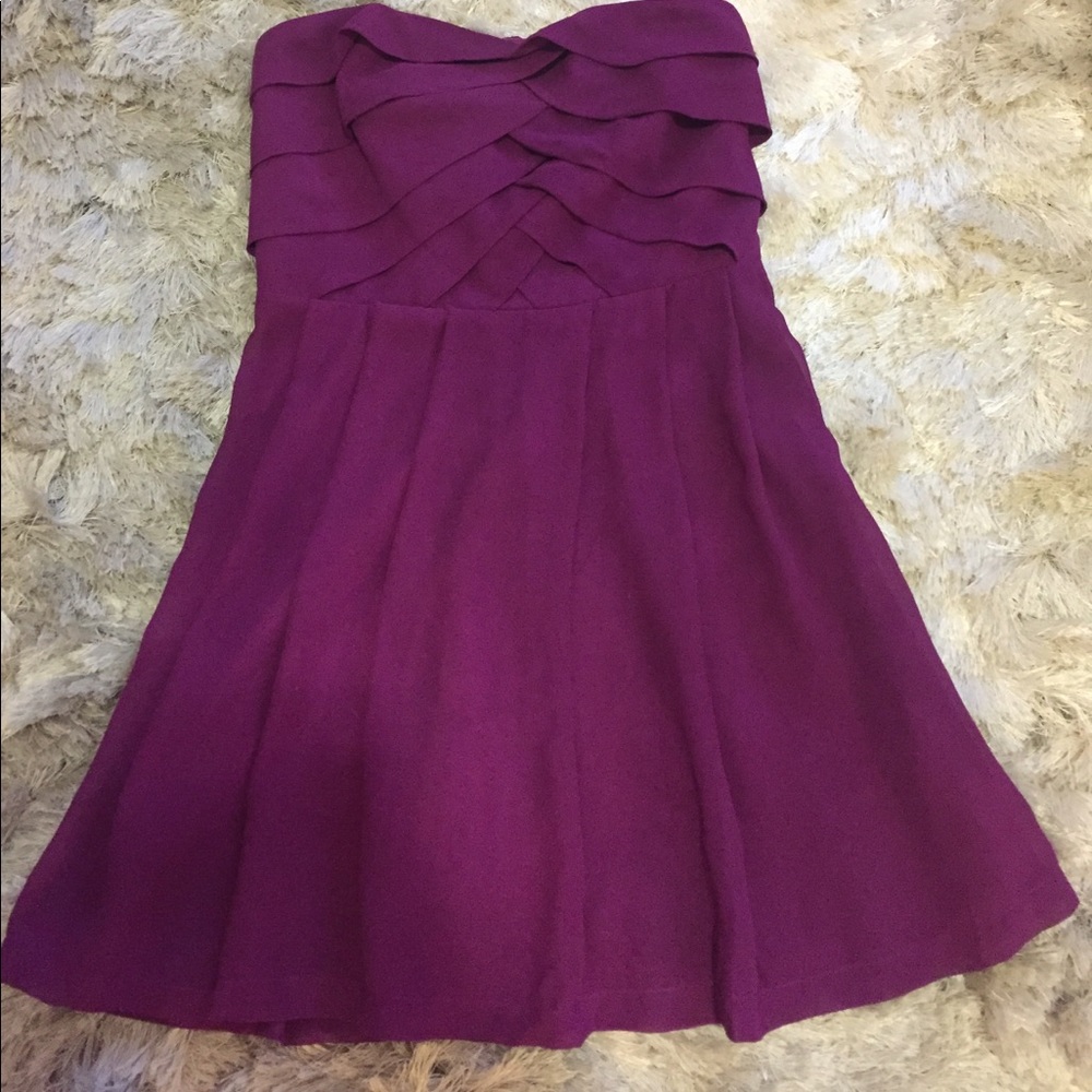 Strapless purple dress!